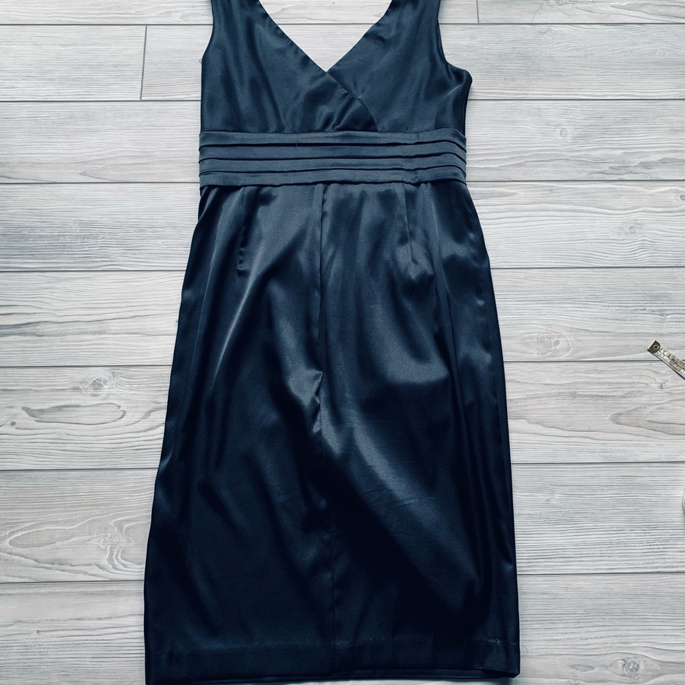 London Times Black Satin Dresses Sz 6